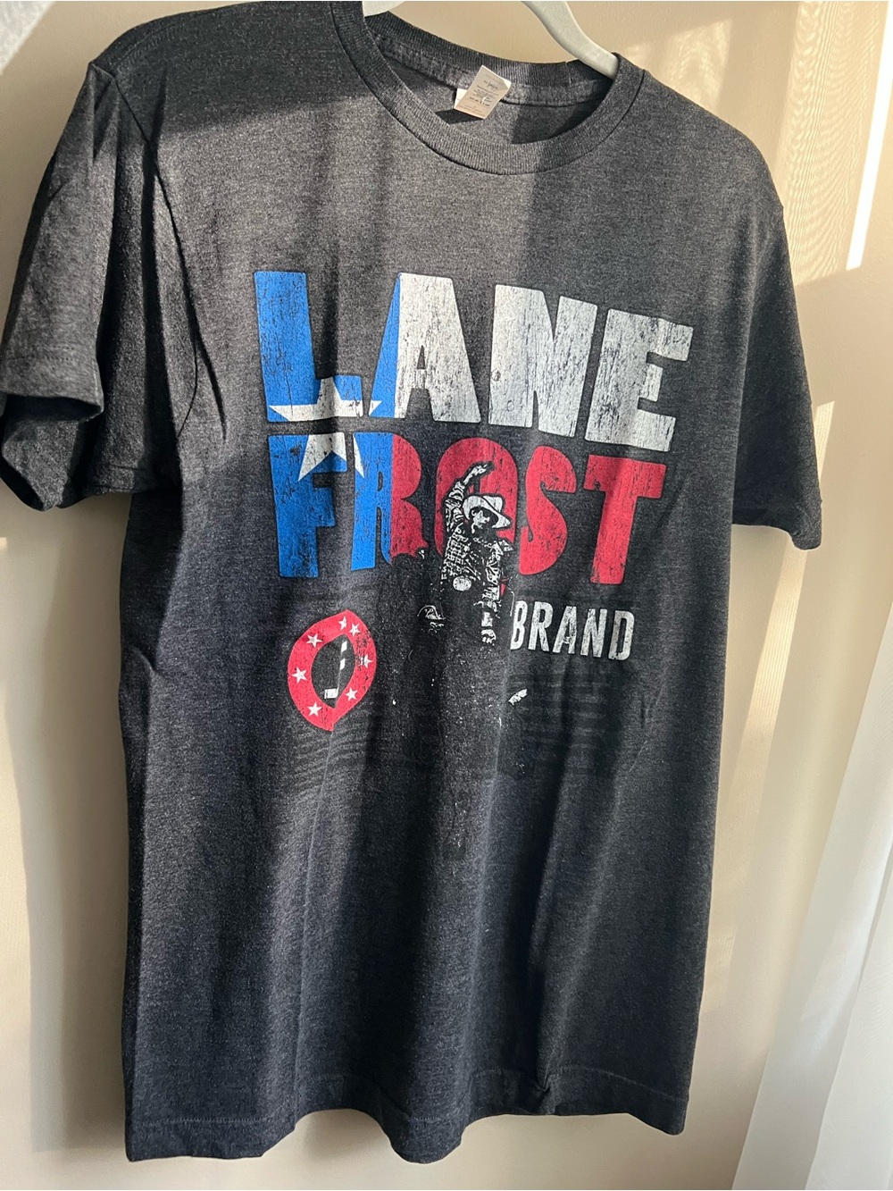 Short-Sleeve Lane Frost Brand Tee - Dark Gray with Lone Star Design